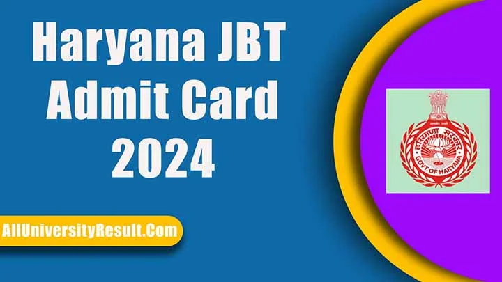 Haryana JBT Admit Card