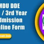 MDU DDE 2nd / 3rd Year Admission Online Form