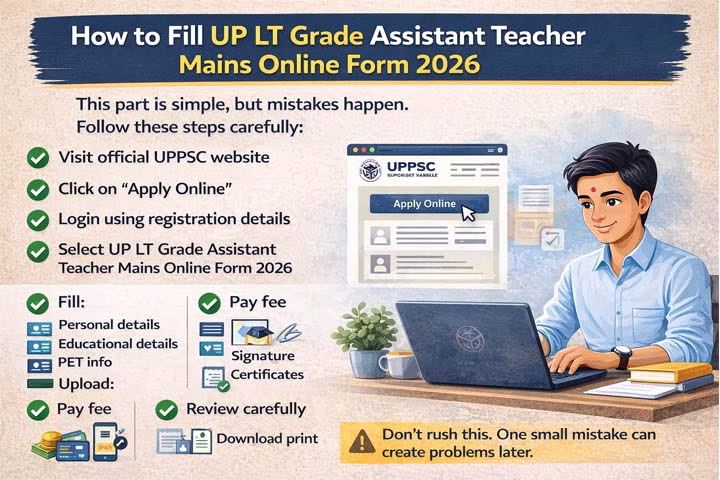 How to Fill UP LT Grade Assistant Teacher Mains Online Form 2026